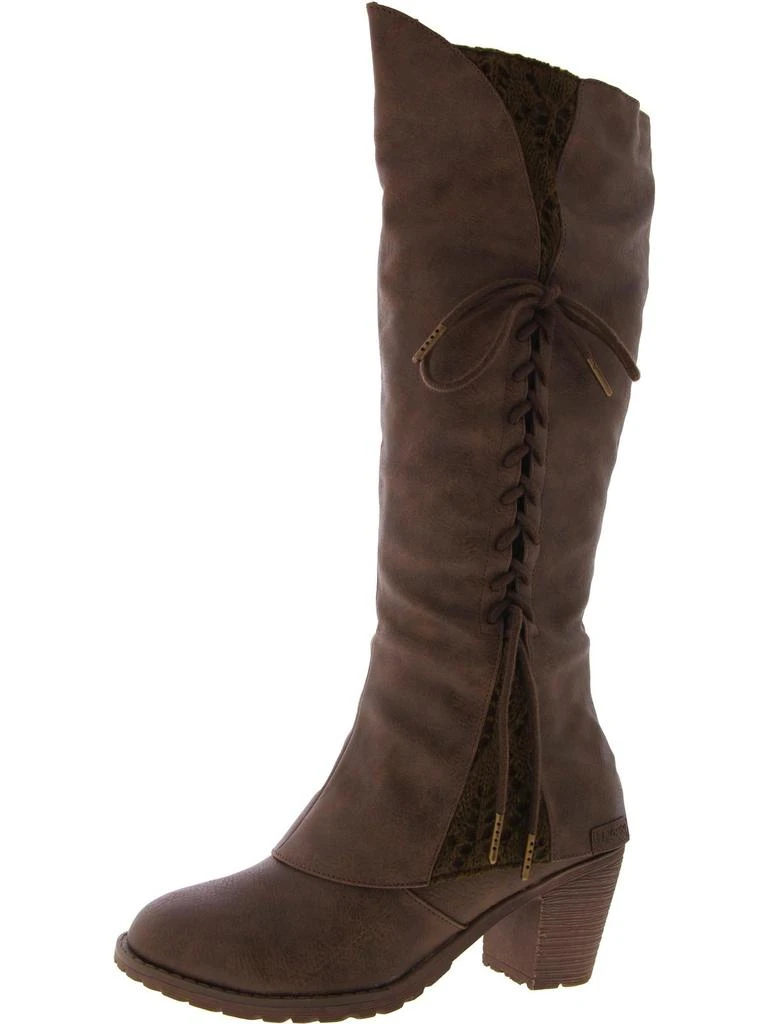 LUKEES by MUK LUKS Lacy Leo Womens Faux Leather Comfort Knee-High Boots 5