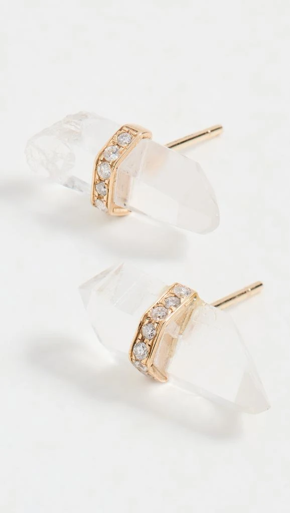Jia Jia 14k Crystal Quartz Diamond Bar Earrings 3