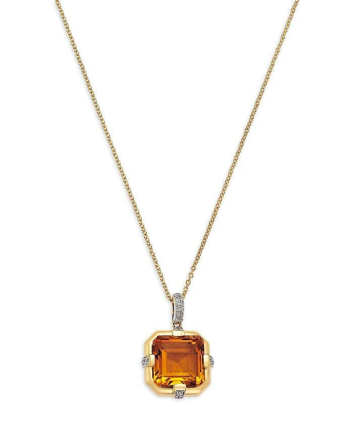 Bloomingdale
s Fine Collection Citrine 
Diamond Pendant Necklace in 14K Yellow Gold, 18"