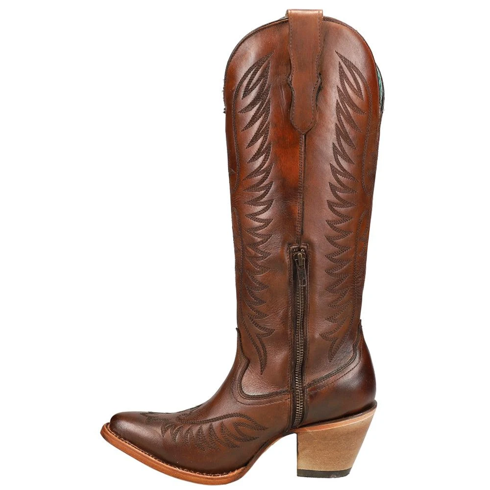 Corral Boots Cognac Embroidered Snip Toe Cowboy Boots 3