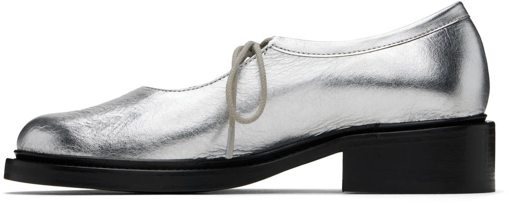 Nicole Saldaña Silver Fabiana Ballerina Flats 3