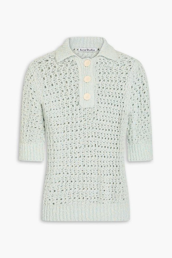 ACNE STUDIOS Crochet-knit cotton polo shirt Mint XS - Tops - Free 