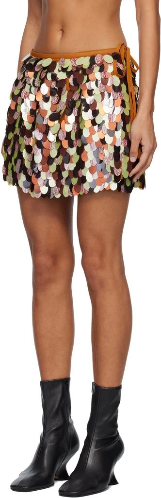 Dries Van Noten Orange Embellished Wrap Miniskirt 4