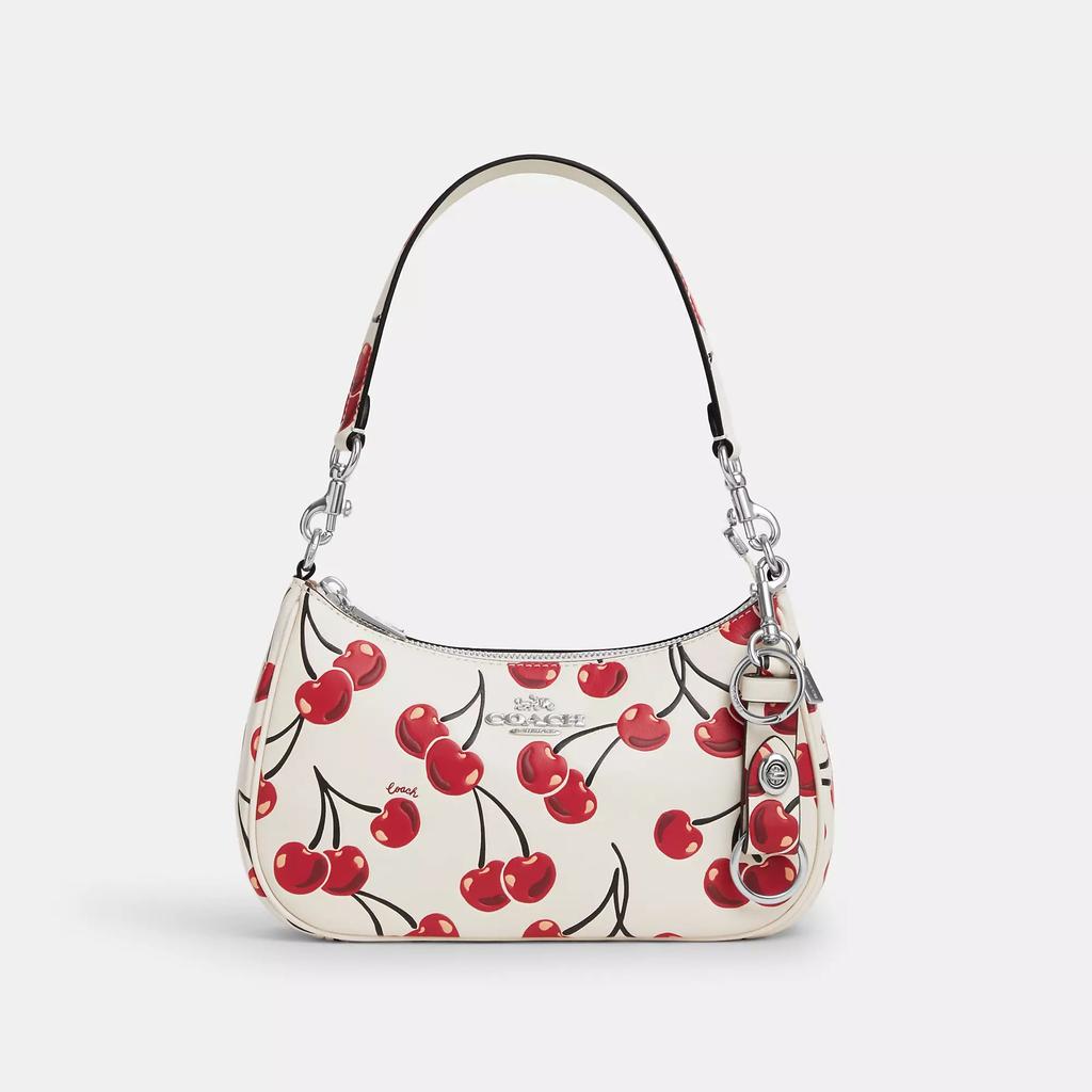 Coach Trigger Snap Bag Charm With Cherry Print