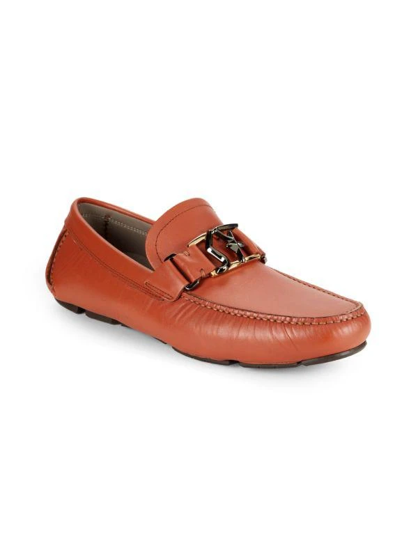 Salvatore Ferragamo Logo Leather Driving Loafers 2