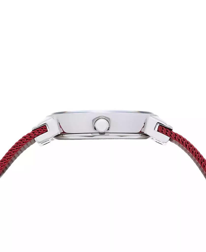 Bering Women's Crystal Red Stainless Steel Mesh Bracelet Watch 26mm