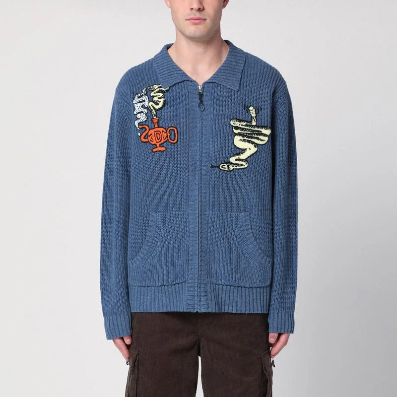 Brain Dead Snake Charmer blue zipped cardigan 1
