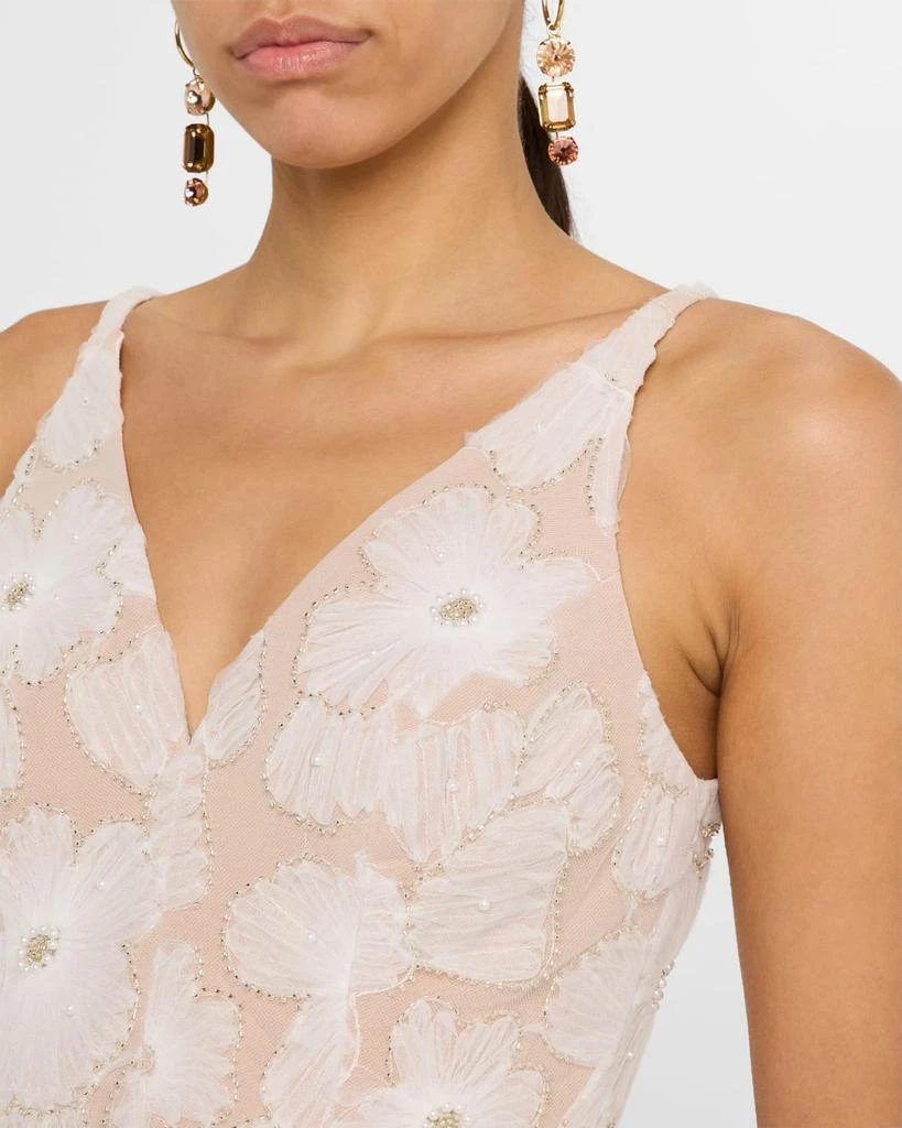Dress the Population Black Label Blair Beaded Floral Applique Midi Dress 5