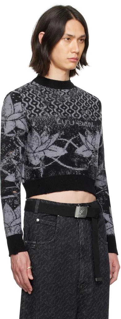 LU'U DAN Black & Gray Shrunk Sweater 2