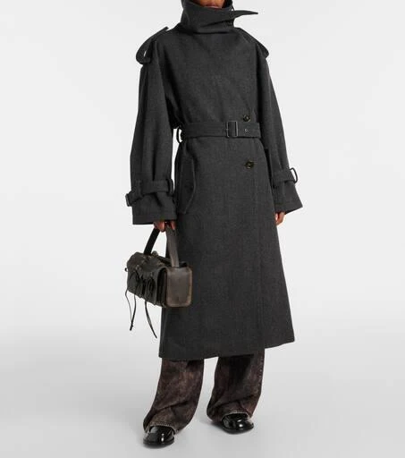 Acne Studios Herringbone belted wool-blend coat 2