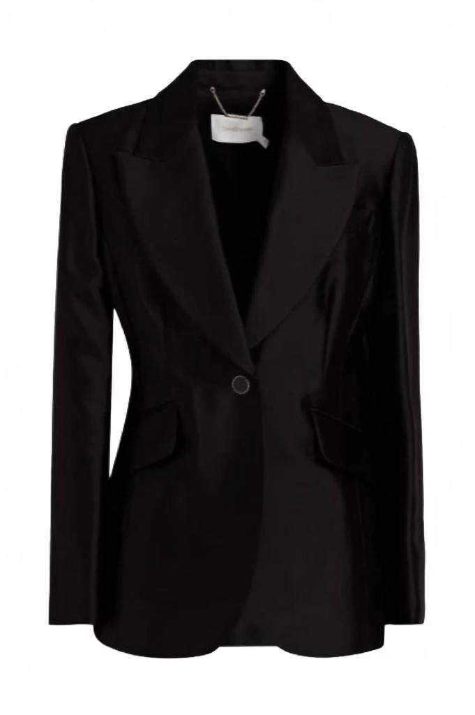 Zimmermann Women
s Long Sleeves Wool And Silk Blazer In Black