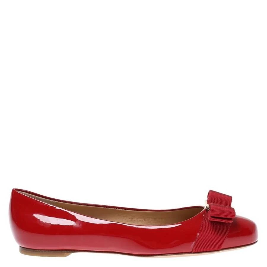 Salvatore Ferragamo Salvatore Ferragamo Varina Ballet Flats In Red Patent Leather