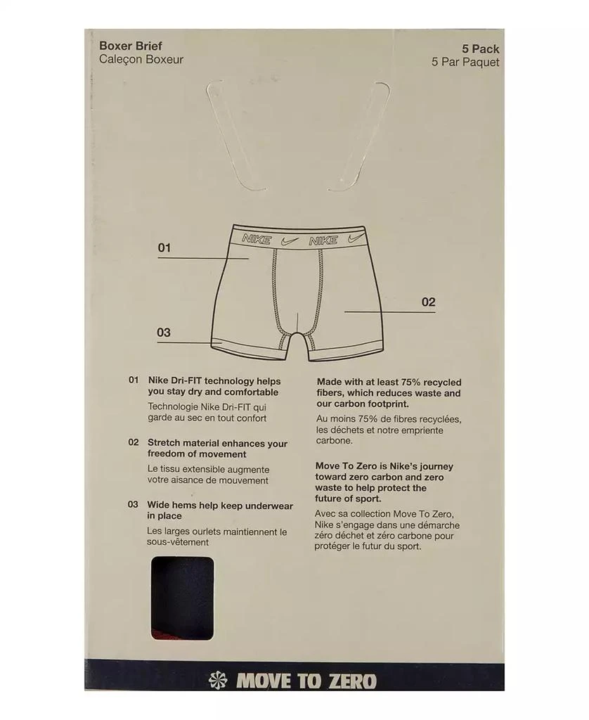 NIKE Big Boys Dri-FIT Polyester Color Pop Boxer Briefs Underwear, 5-Pack 14