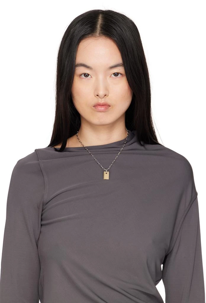 Laura Lombardi Silver & Gold Carta Pendant Necklace 2
