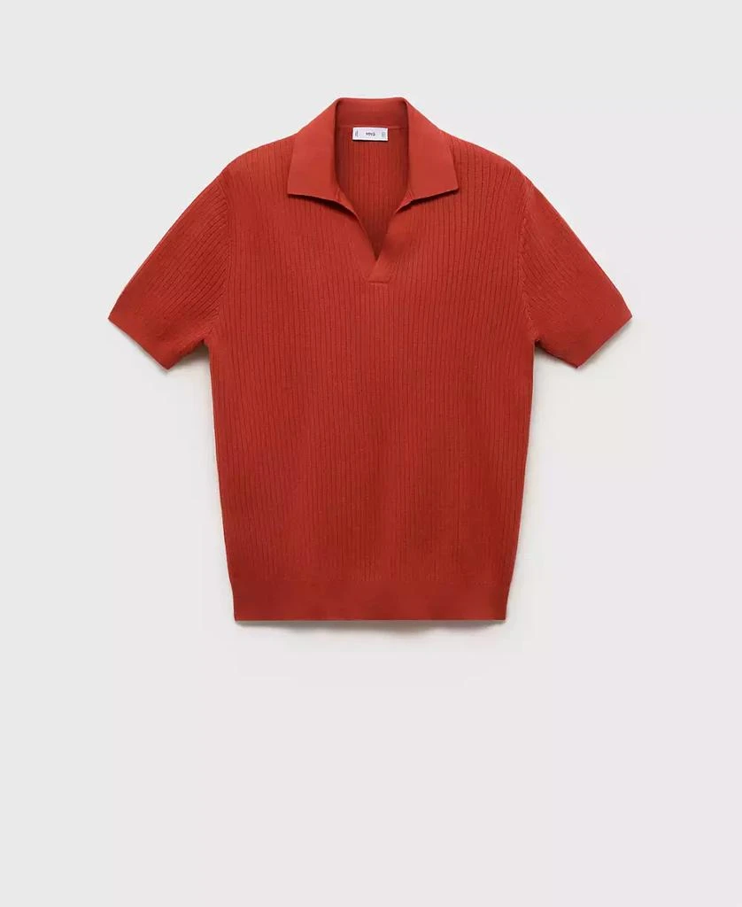 Mango Men's Cotton Striped Structure Polo Shirt 6