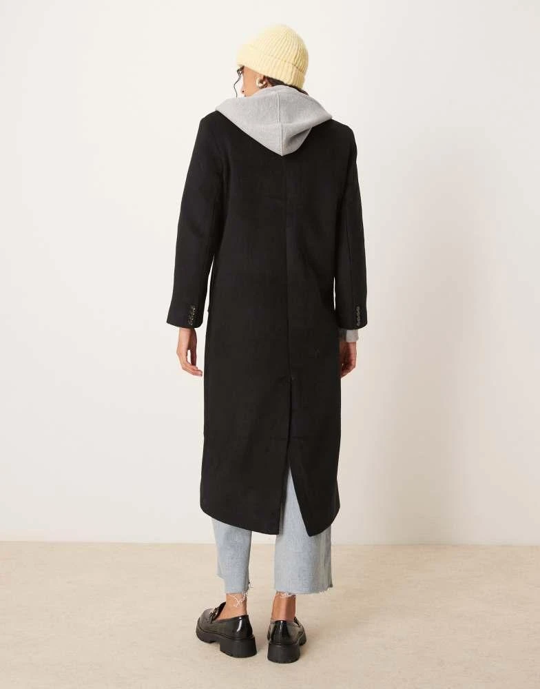 Abercrombie & Fitch Abercrombie & Fitch double breasted long coat in black 3