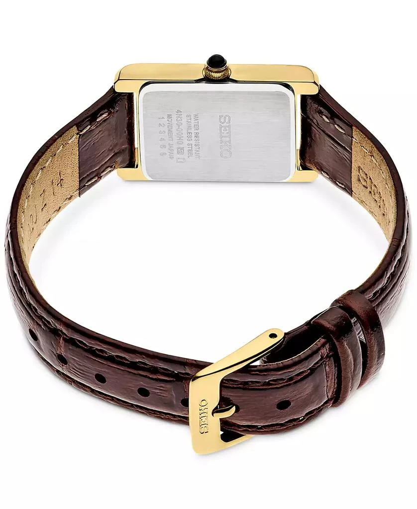 Seiko Women's Essentials Brown Leather Strap Watch 19mm 3
