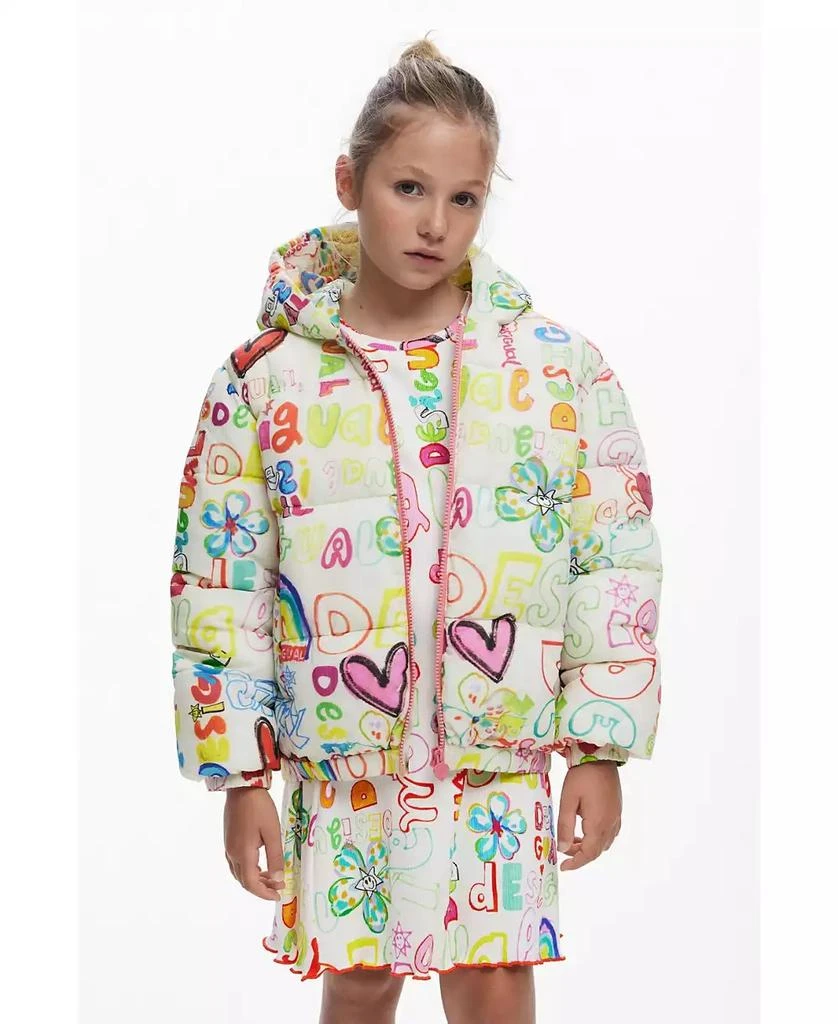 Desigual Girls Girls
s Quilted jacket lettering