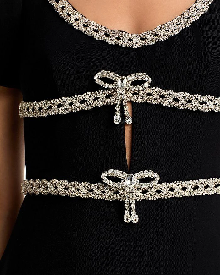 Self Portrait Crepe Diamante Midi Dress 6