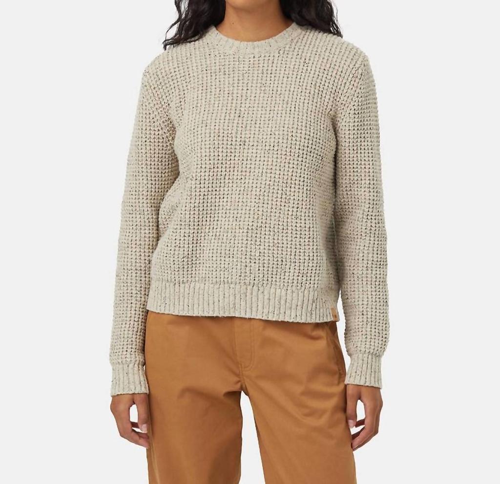 tentree Highline Nep Crew Neck Sweater In Pale Oak Heather Nep