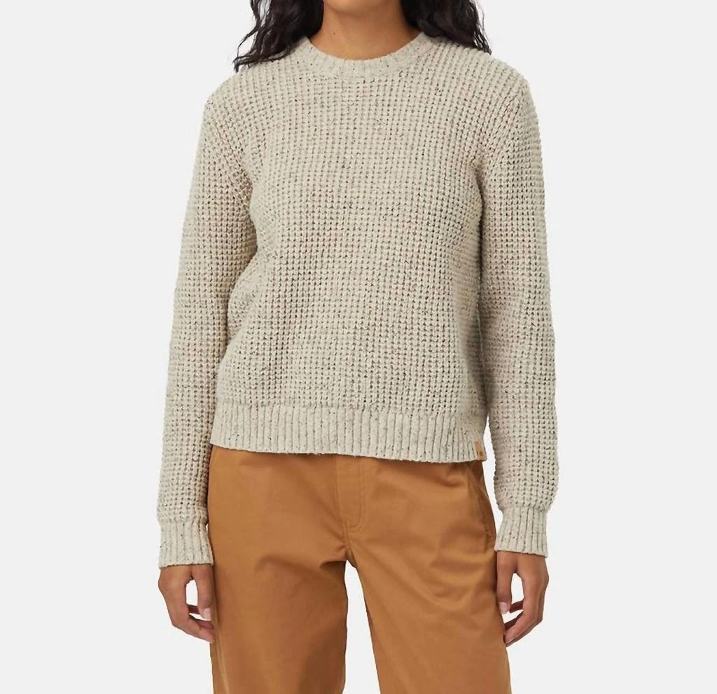 tentree Highline Nep Crew Neck Sweater In Pale Oak Heather Nep 1