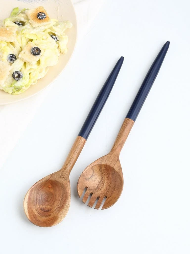 Tiramisu Resin & Wood Salad Server 2 Piece Set 3