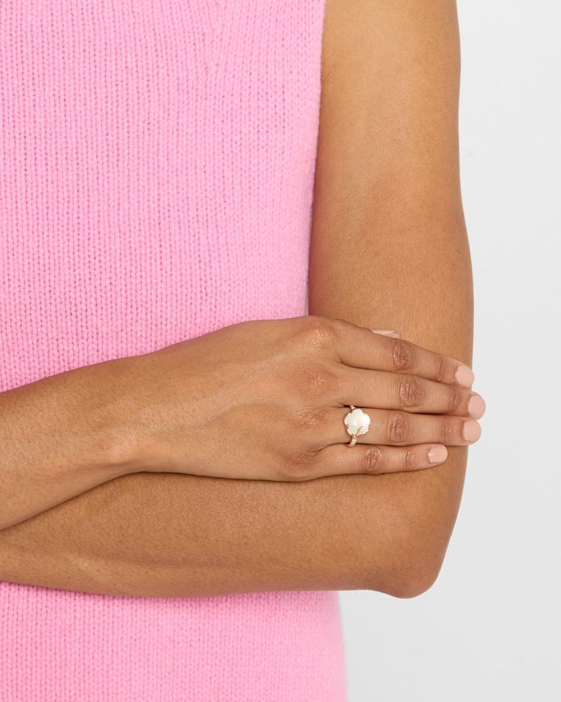 Pasquale Bruni Ton Joli 18K Rose Gold Diamond Ring with Moonstone and Mother-of-Pearl
