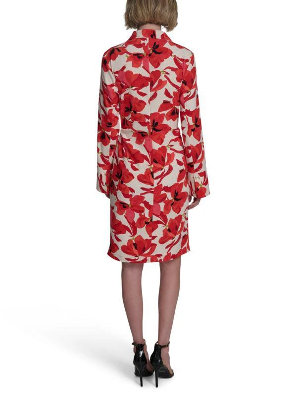 HALSTON May-25 Patterned Crepe Midi Shirt Dress 2