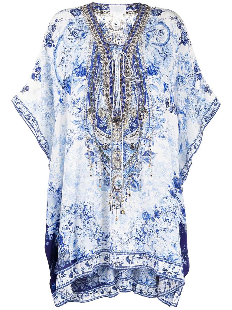 Camilla floral-print silk kaftan - women