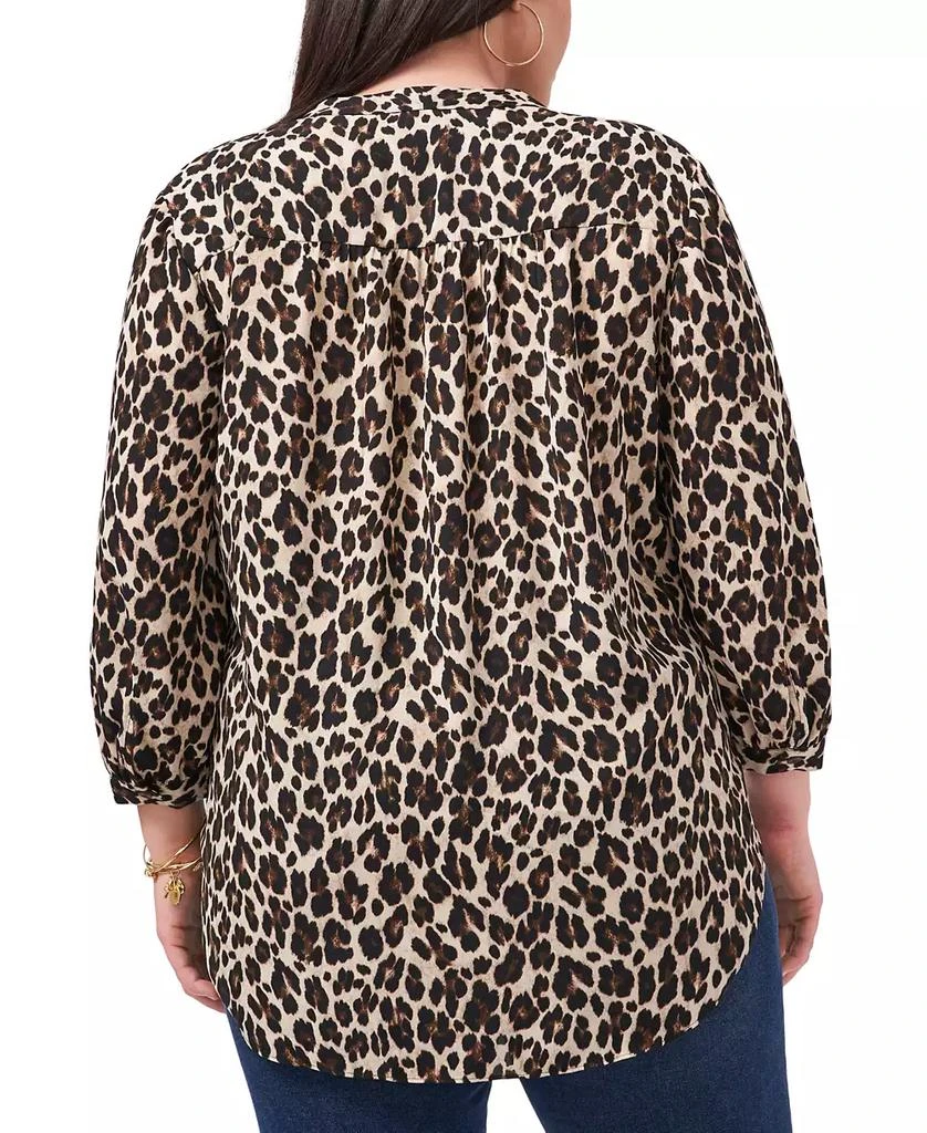 Vince Camuto Plus Size Elegant V-Neck Leopard Print Blouse 2