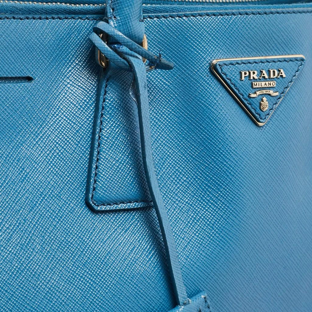 Prada Prada Blue Saffiano Lux Leather Large Double Zip Tote 13
