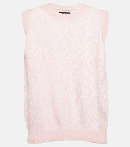 AMIRI Openwork alpaca and mohair-blend vest 1