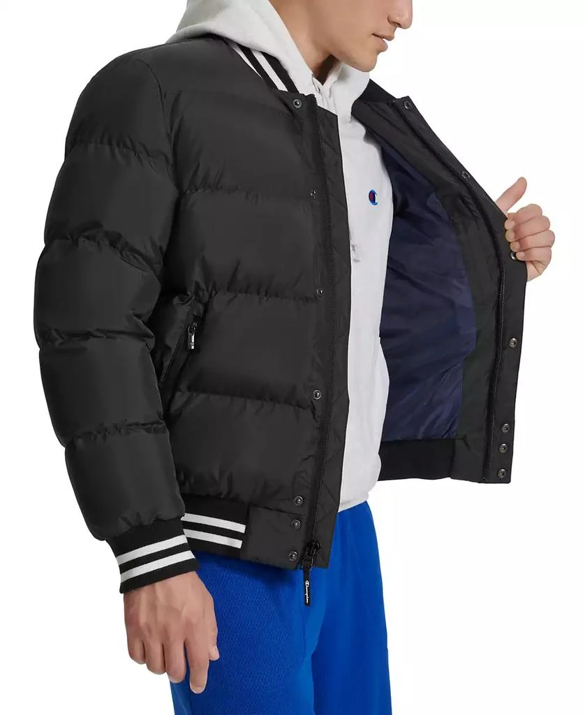 CHAMPION Men's Quilted Full-Zip Varsity Puffer Jacket 5