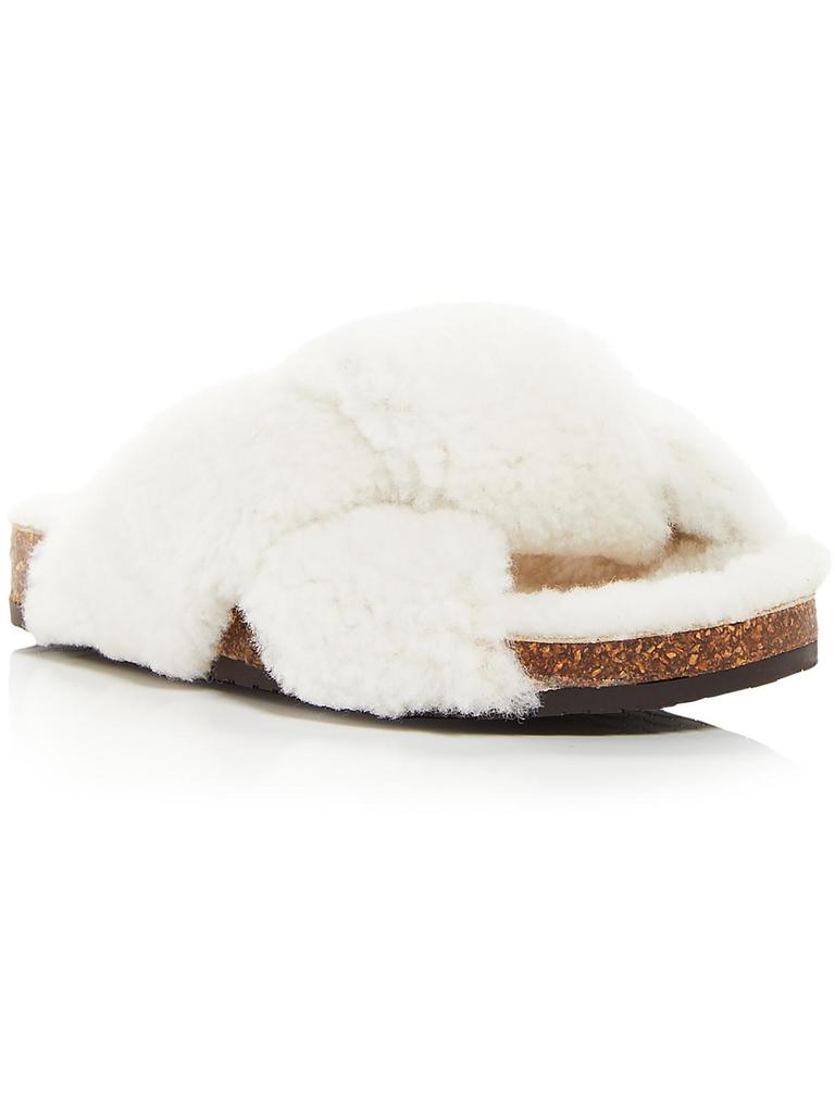 BROTHER VELLIES Togo Womens Shearling Slip-On Slide Sandals