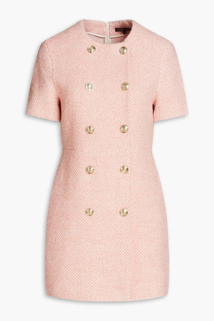 Maje Button-embellished tweed mini dress 1