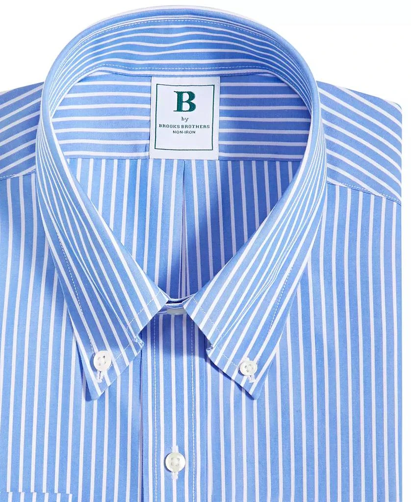 Brooks Brothers Men's Regular Fit Non-Iron Polo Button-Down Thin Stripe Broadcloth Dress Shirt 6