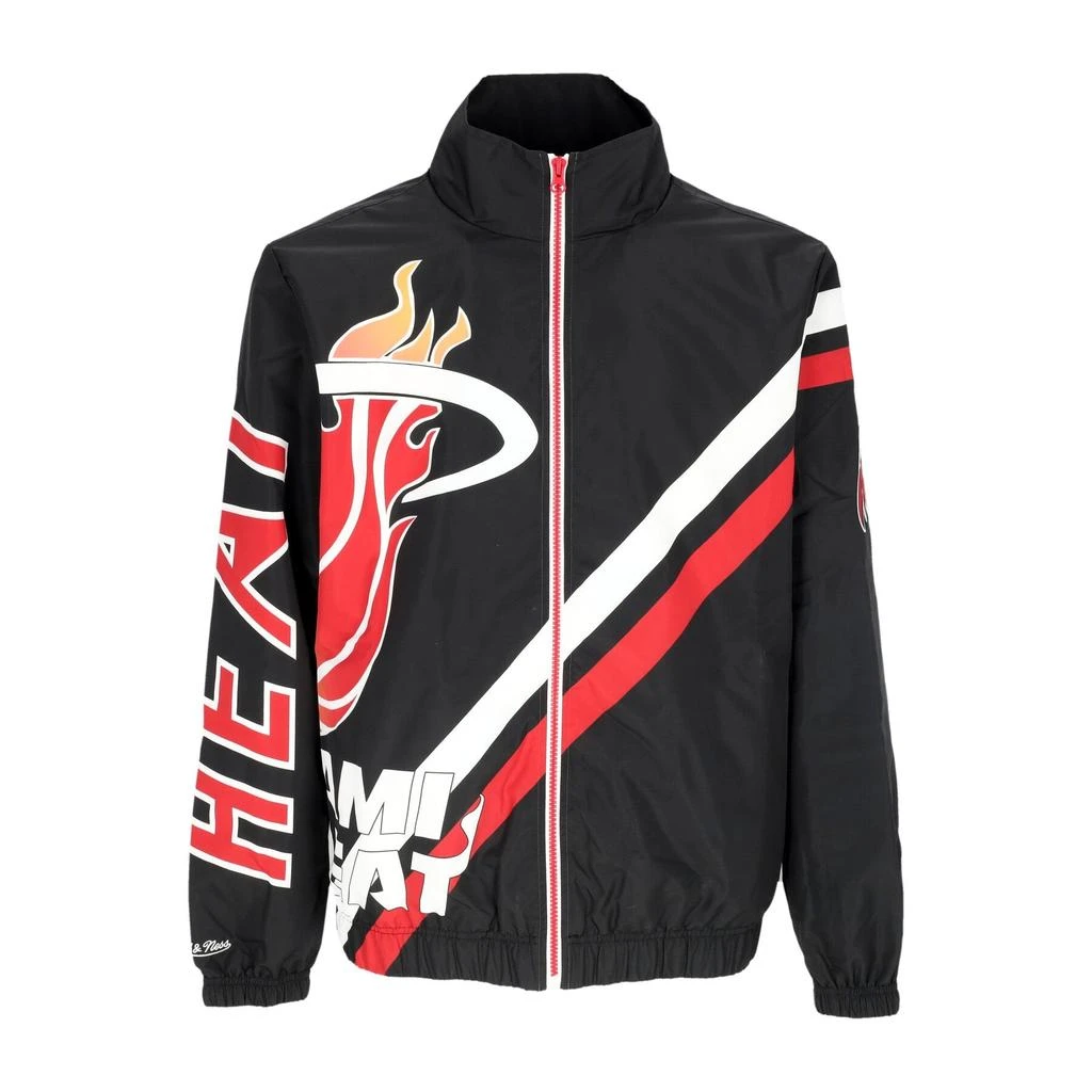 Mitchell Ness Men's Windbreaker Nba Exploded Logo Warm Up Jacket Hardwood Classics Miahea Black 1