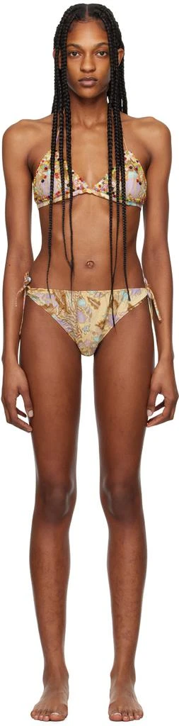 Anna Sui Orange & Brown Beaded Bikini 1