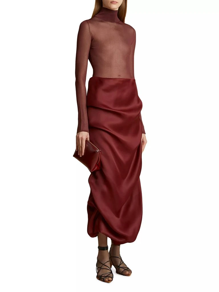 Khaite Olula Silk Ruched Maxi Skirt 2
