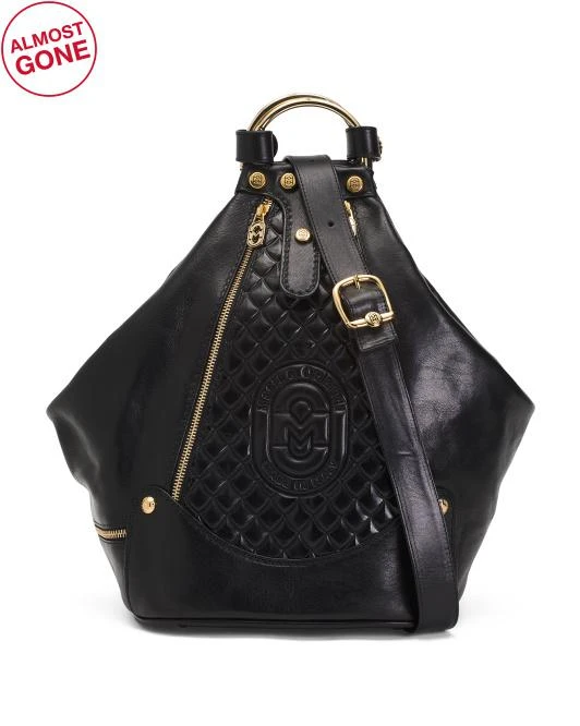 MARINO ORLANDI Made In Italy Leather Sling Backpack 1