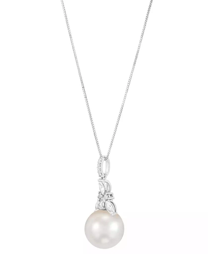 Grown With Love Cultured Freshwater Pearl (12mm) & Lab Grown Diamond (1/2 ct. t.w.) 18" Pendant Necklace in 14k White Gold 3