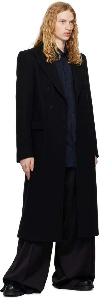 Dries Van Noten Black Tight Fit Wool Coat 4