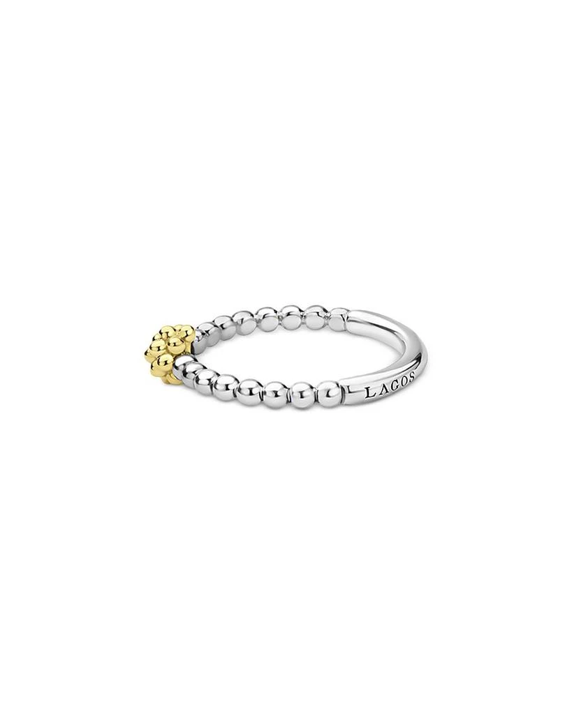 LAGOS 18K Yellow Gold 
Sterling Silver Caviar Icon Beaded Stack Ring 3