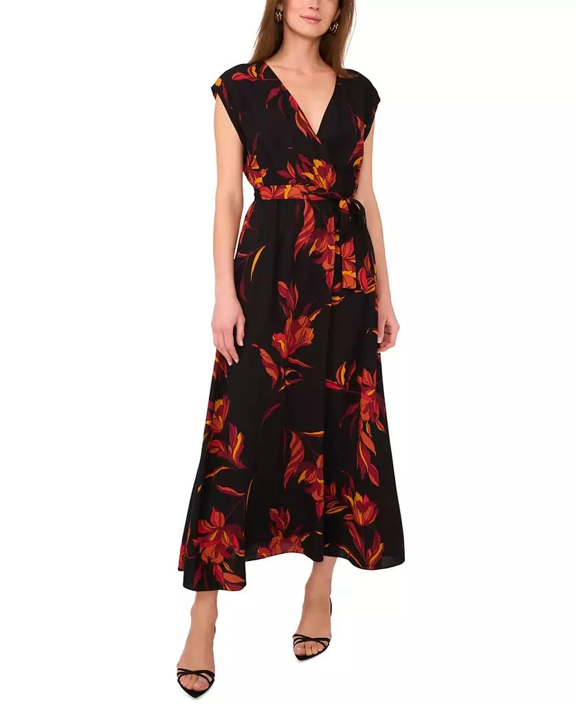 Sam & Jess Women's Floral Challis Belted Maxi Dress 1