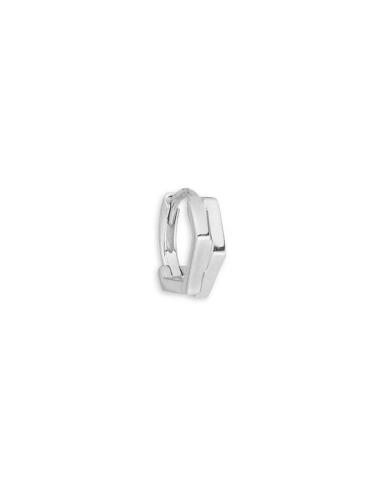 Repossi Antifer 18K White Gold Two-Row Huggie Single Hoop Earring