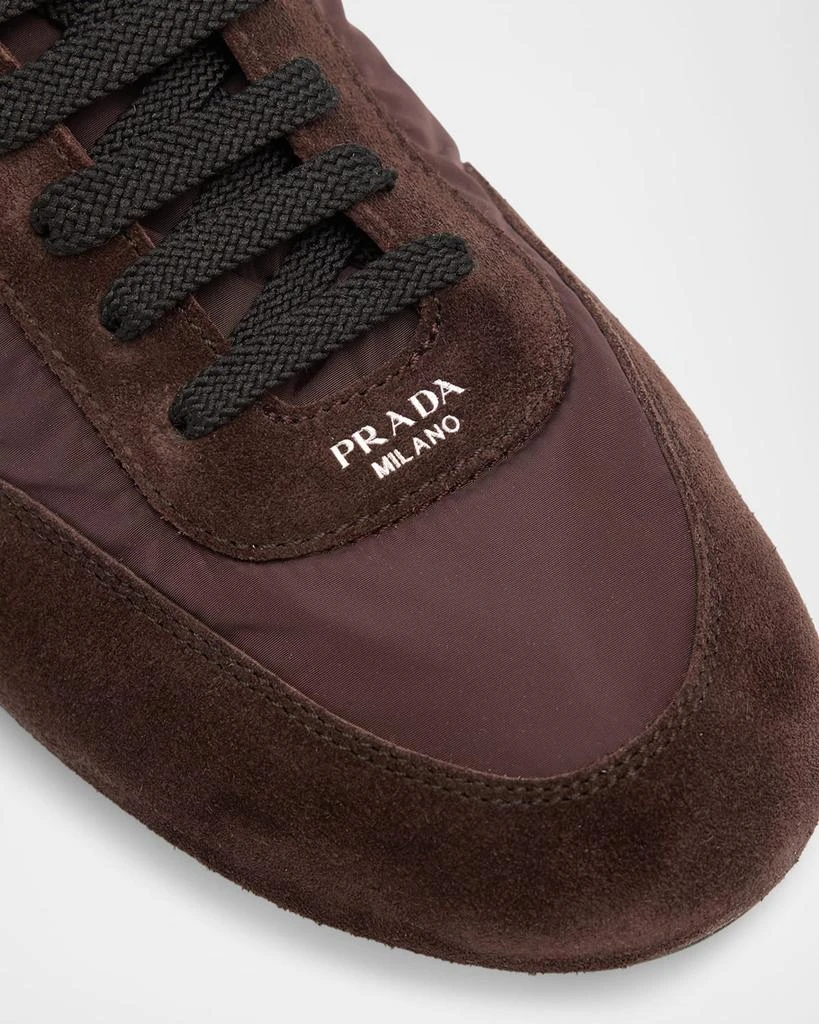 Prada Collapse Nylon and Suede Open-Back Sneakers 6