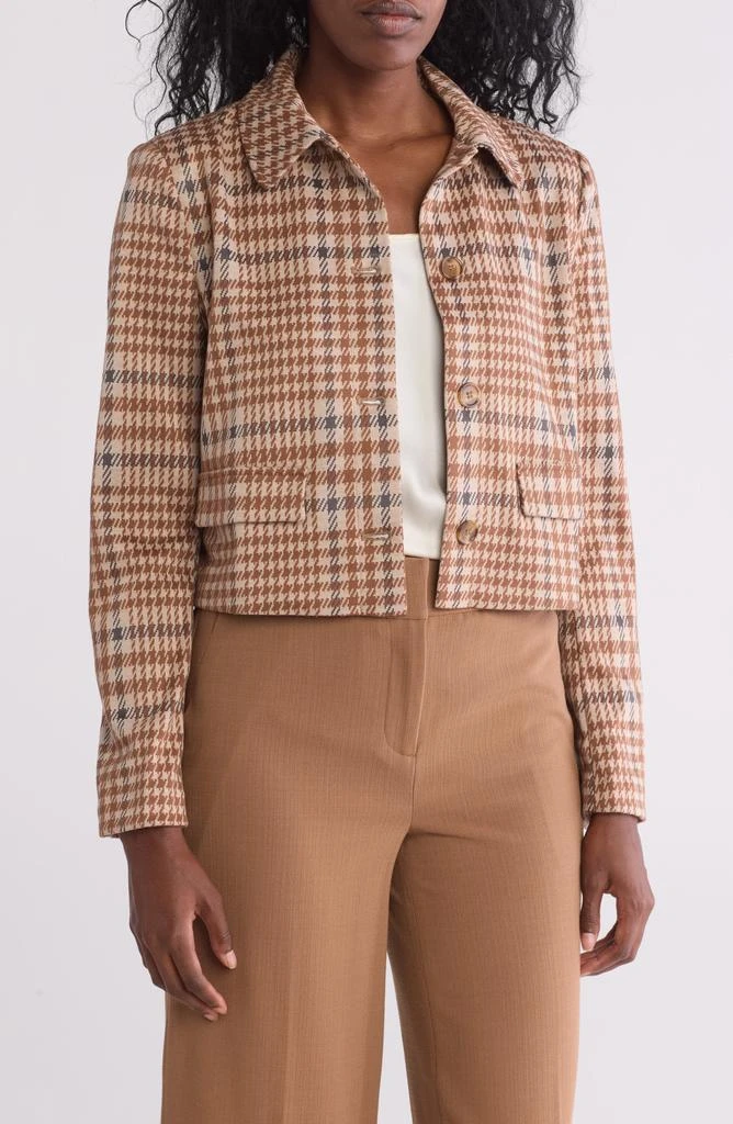 Amanda & Chelsea Glen Plaid Ponte Crop Blazer 1