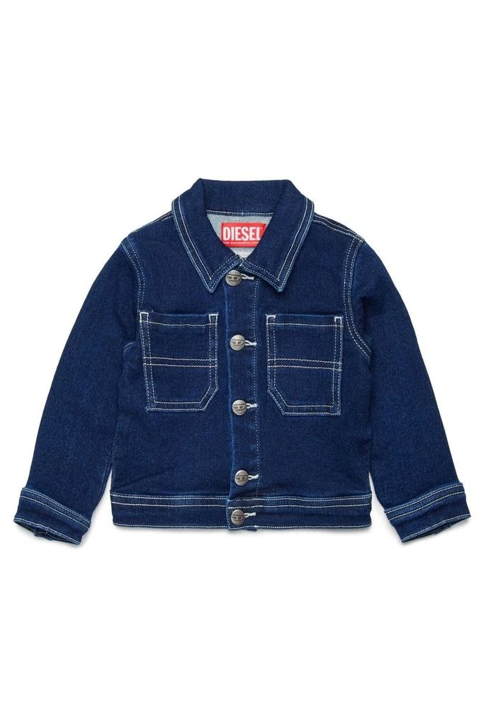 Diesel Diesel Kids Logo Embroidered Denim Jacket