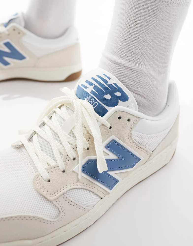 New Balance New Balance 480 trainers in white and blue 3