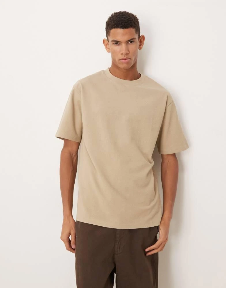 ASOS ASOS DESIGN relaxed t-shirt in beige boucle